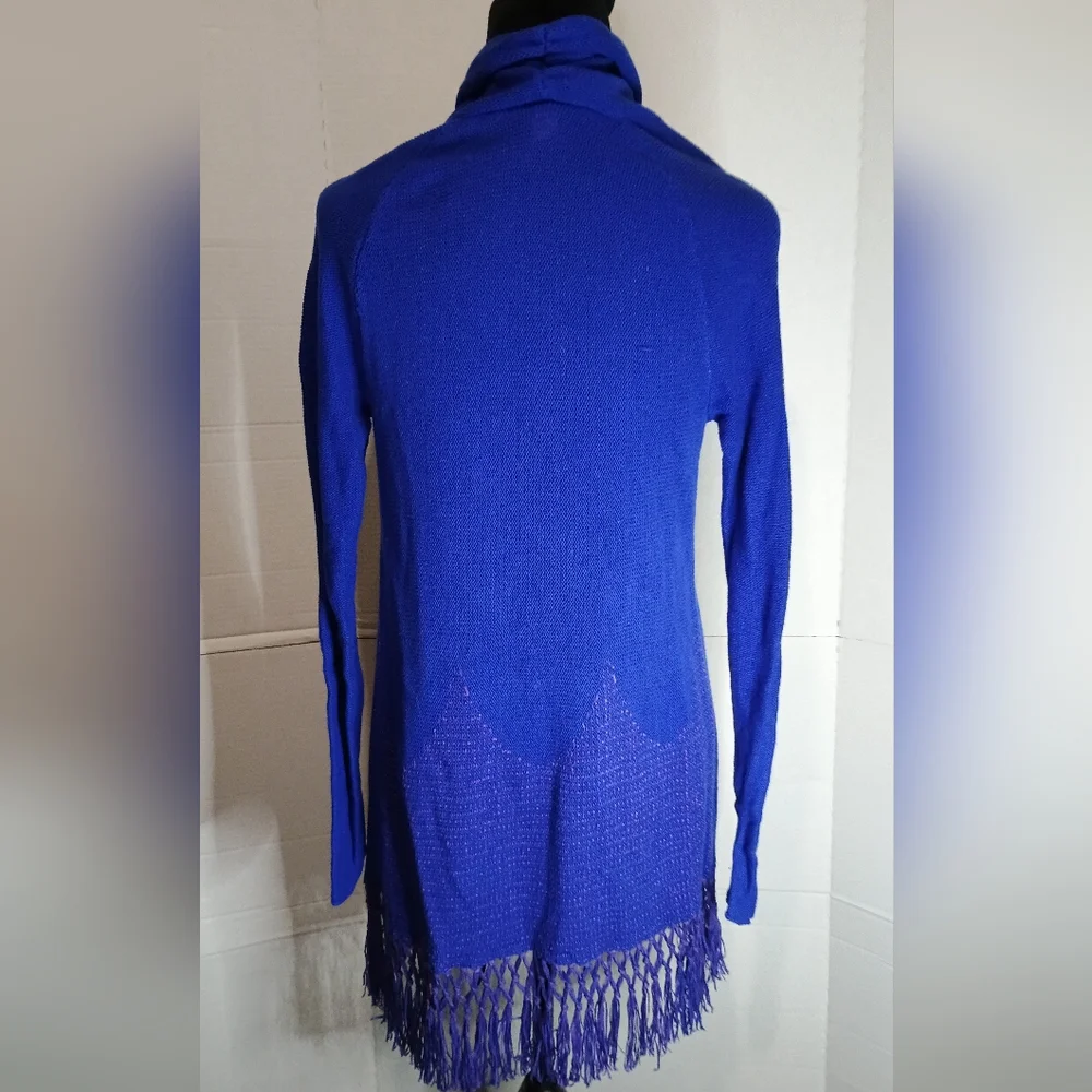 Lilly Pulitzer Elegant Blue Fringe Women's Cardigan Sweater Size Small